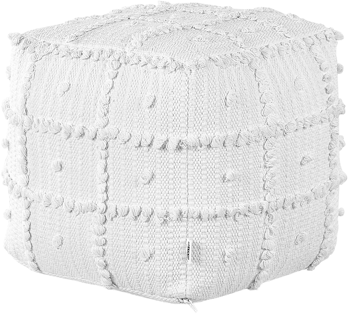 Pouf HARNAI Weiß Baumwolle 40 cm 40 cm Bild 1