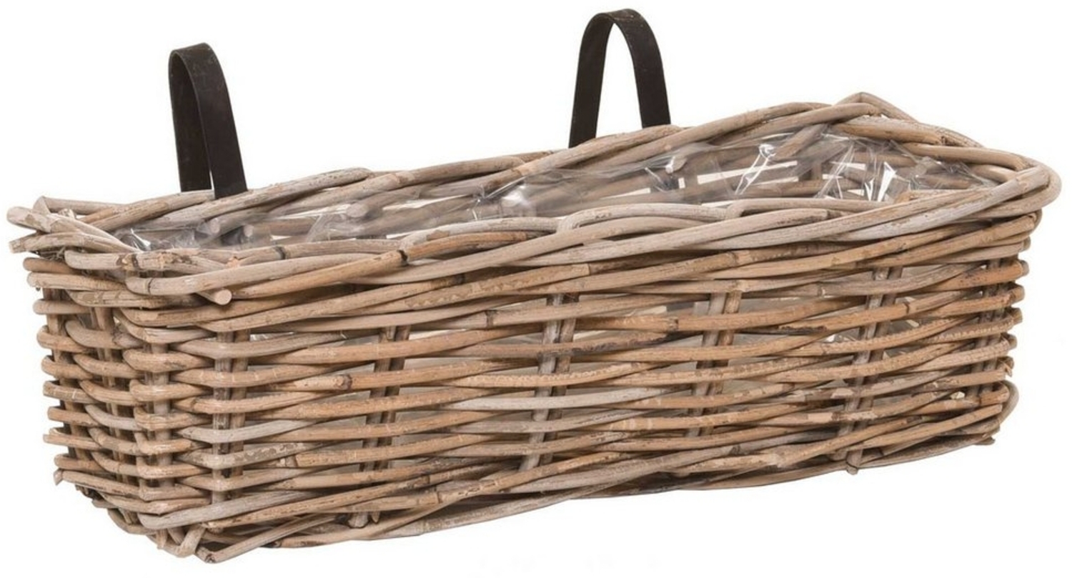 VIVANNO Balkonkasten Rattan SACADA Kasten, Natur Geflochten 46x18x14 cm Bild 1