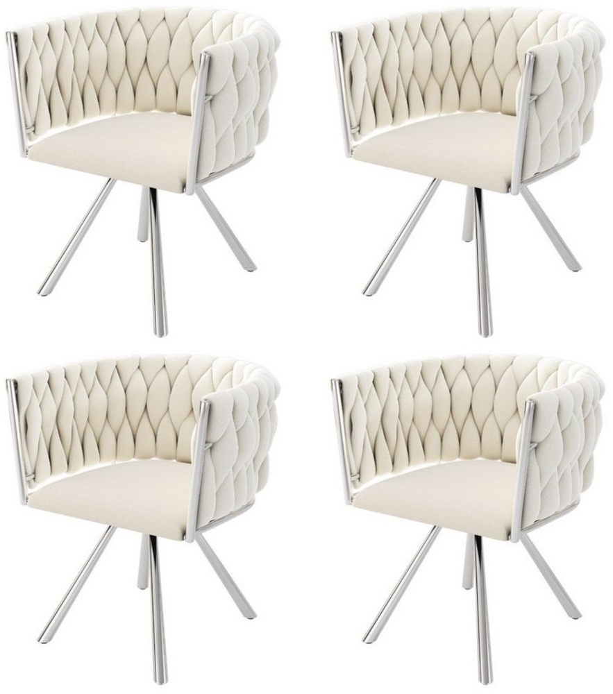 IDEASY Esszimmerstuhl 2/4/6 St Stilvoller Samt-Esszimmerstuhl, 4-Fuß-Stühle, 360° schwenkbar (4 St), Drehstuhl, geschwungene Rückenlehne, Stahlbeine, 150 kg belastbar Bild 1