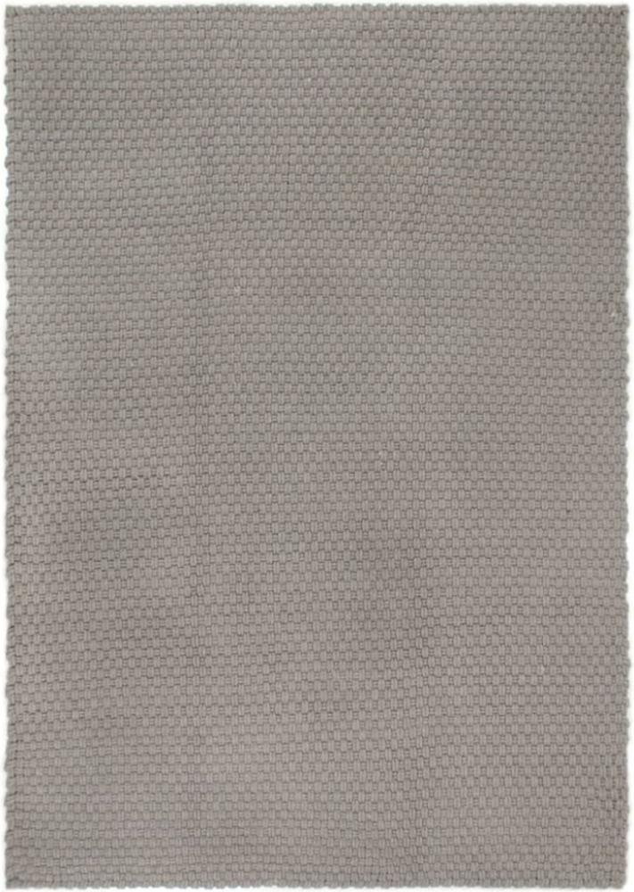 vidaXL Teppich Rechteckig Grau 160x230 cm Baumwolle 345122 Bild 1