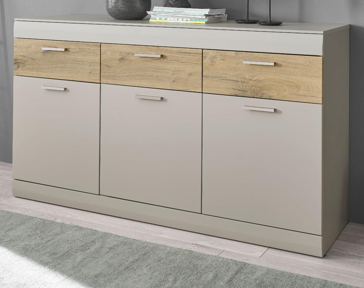 Sideboard Griego in grau matt und Eiche 150 cm Bild 1