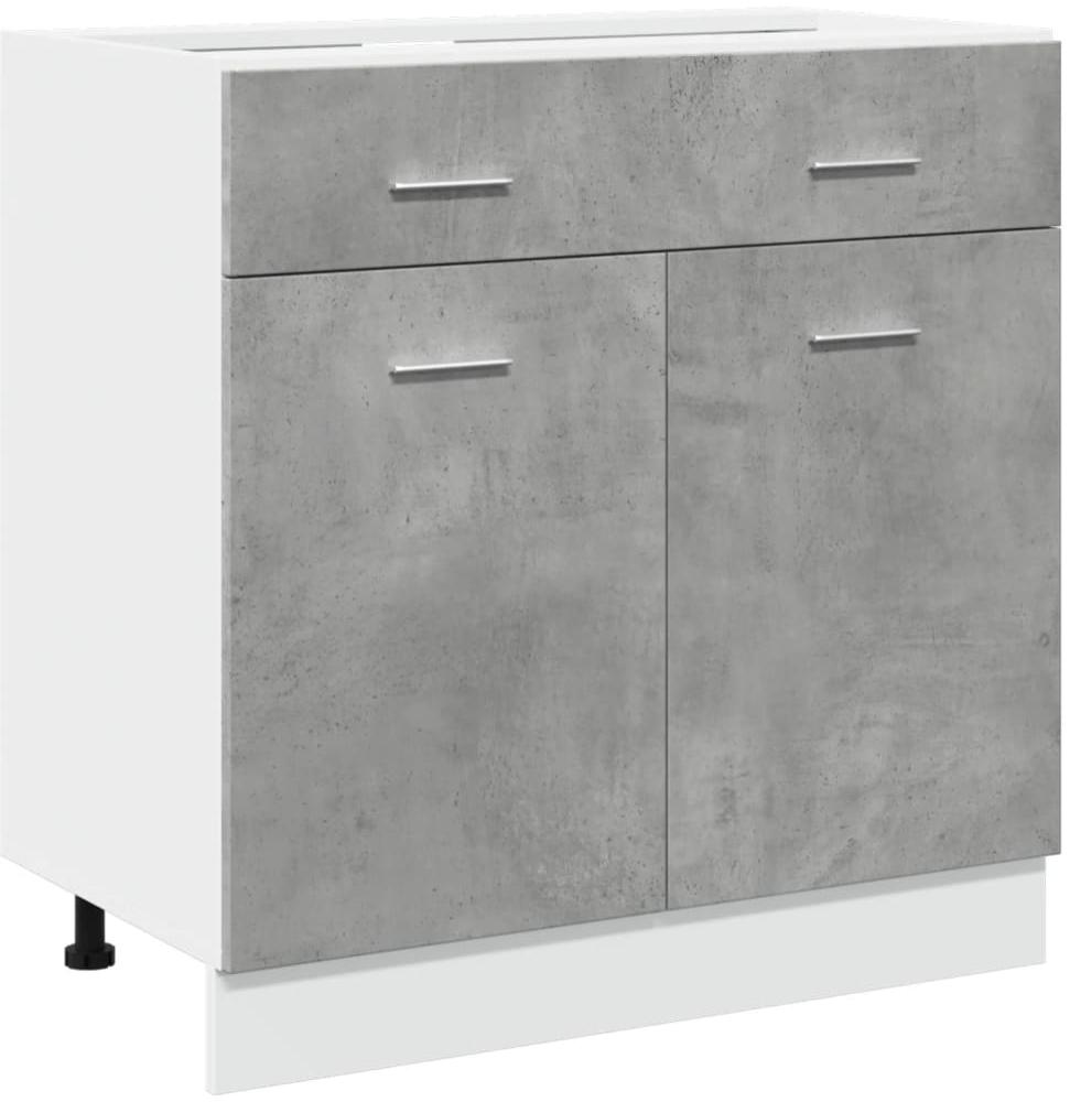vidaXL Schubunterschrank Lyon Betongrau 80x46x81,5 cm Holzwerkstoff 856091 Bild 1