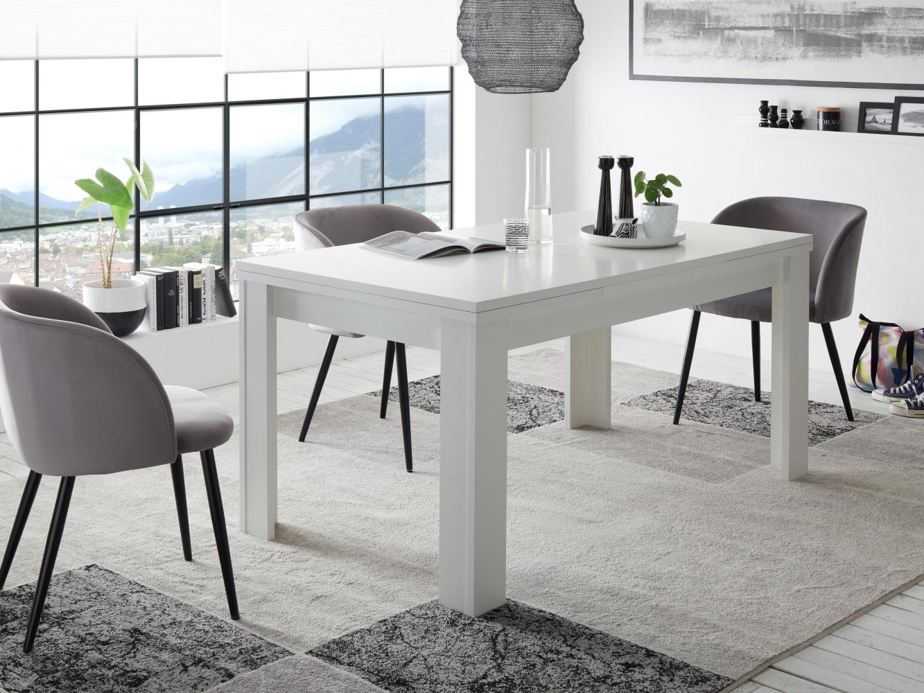 Esstisch >Monterrey< in Weiß matt - 160x78x90cm (BxHxT) Bild 1