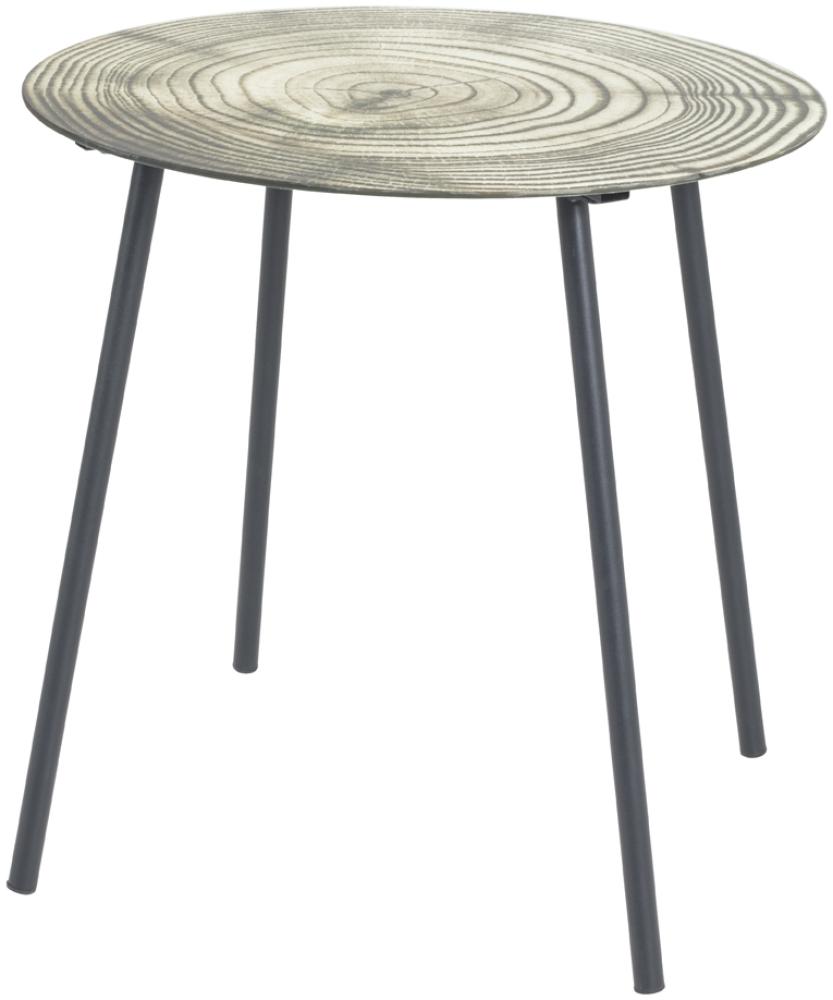 Beistelltisch in schwarz-natur aus Stahl, Glas 5 mm - 41cm (H) Bild 1
