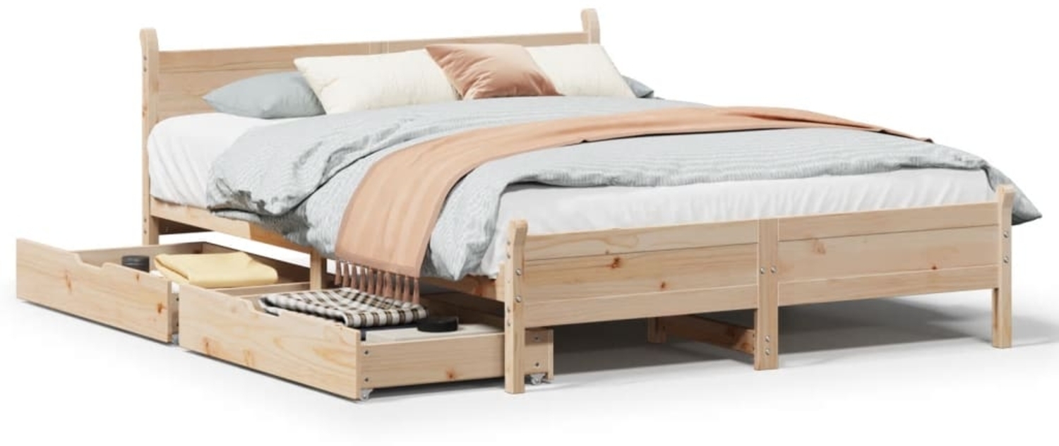 vidaXL Massivholzbett ohne Matratze 140x190 cm Kiefernholz 3309782 Bild 1