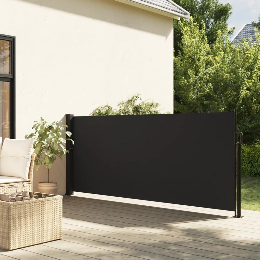 vidaXL Seitenmarkise Ausziehbar Schwarz 140x500 cm 4004414 Bild 1