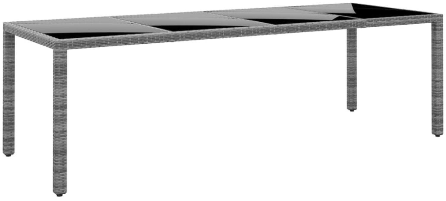 vidaXL Gartentisch 250x100x75 cm Hartglas und Poly Rattan Grau 310593 Bild 1