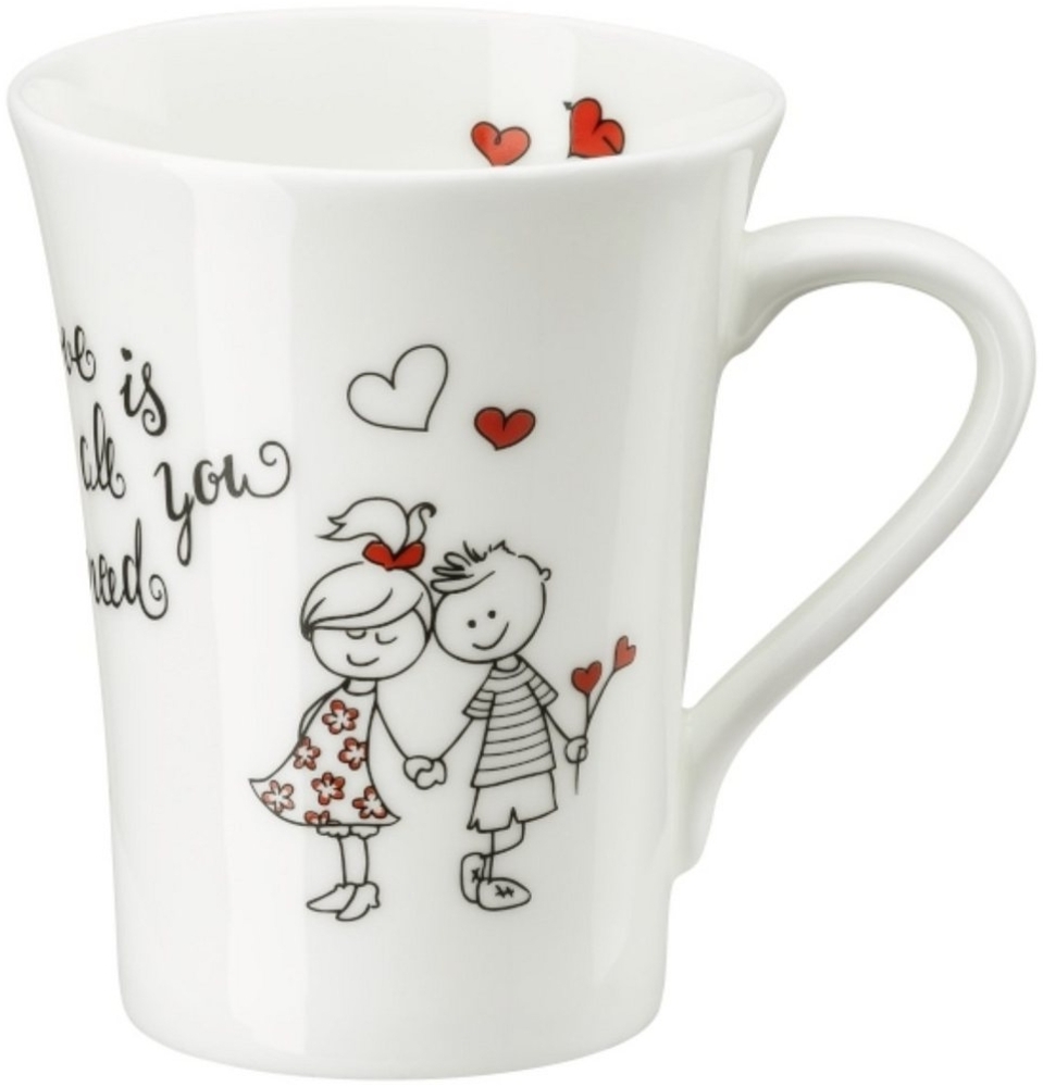 Hutschenreuther Becher mit Henkel My Mug Collection W-Love is all you need, Tasse, Bone China, Mehrfarbig, 400 ml, 02048-727409-15505 Bild 1