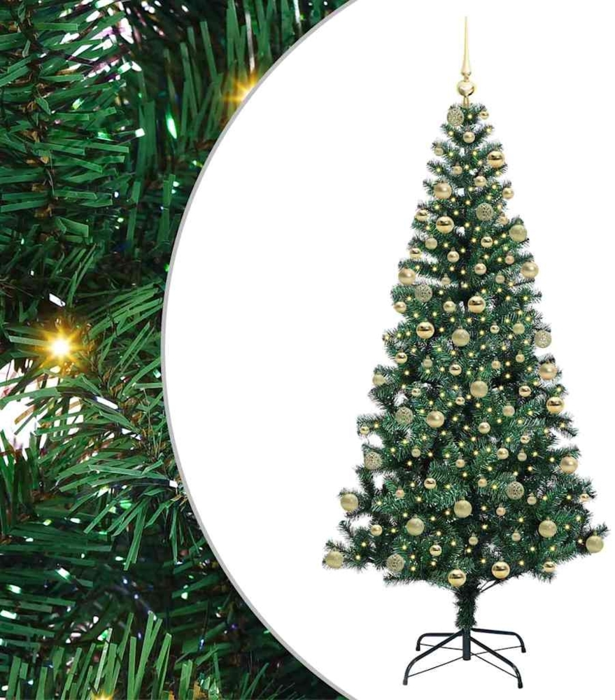 vidaXL Künstlicher vorbeleuchteter Weihnachtsbaum Grün 180 cm 3396766 Bild 1