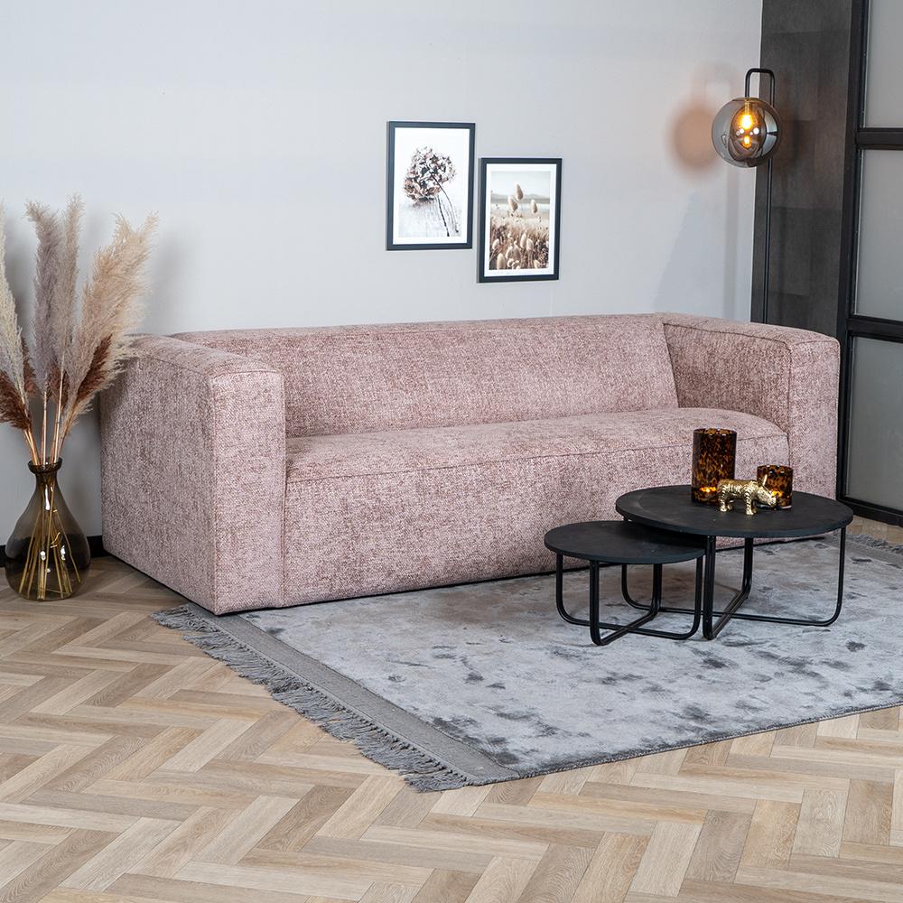 Bronx71 Chenille Sofa 3-Sitzer Memphis rosa Bild 1