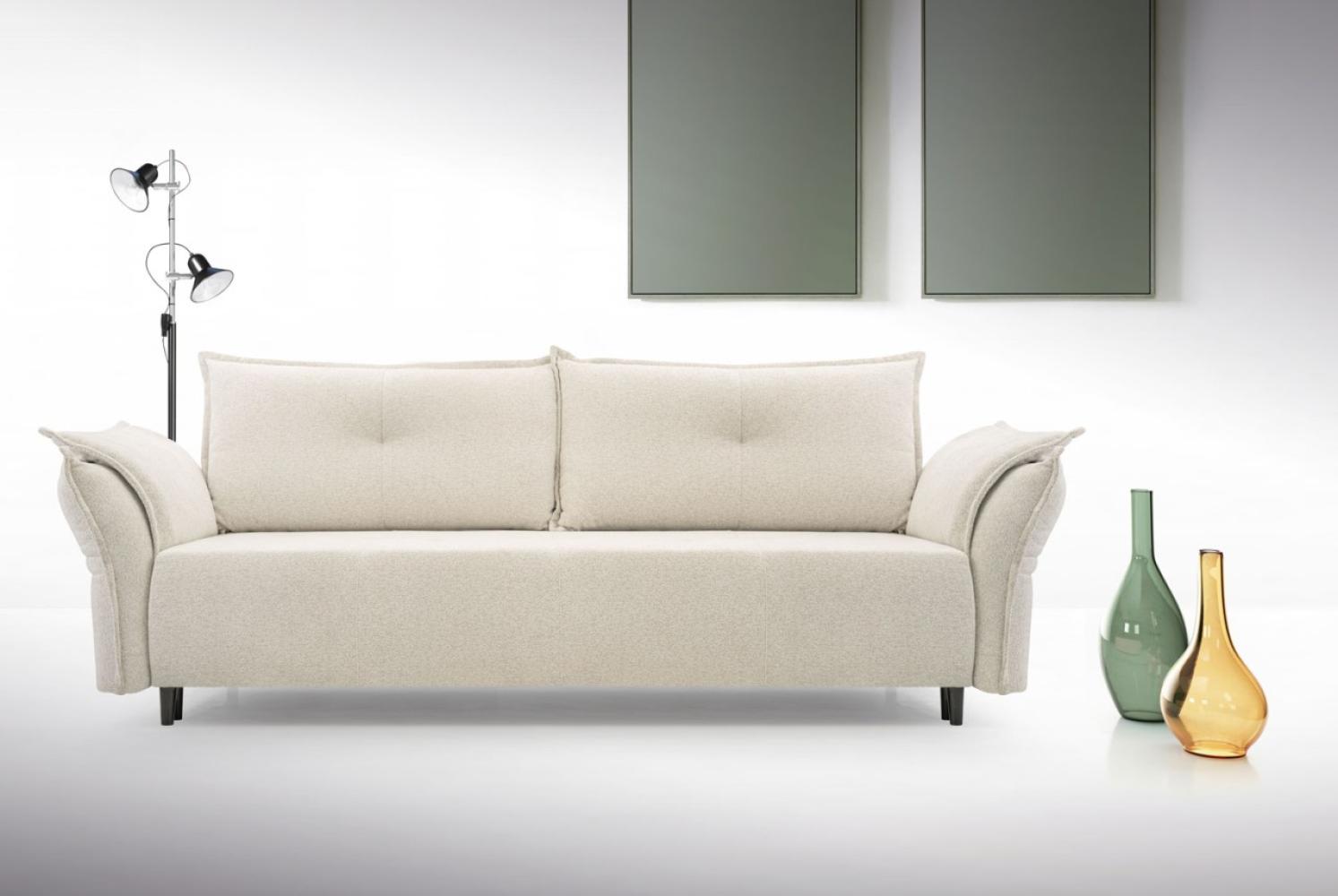 Sofa 2-Sitzer Couch Napoli Raven 22 Creme Bild 1