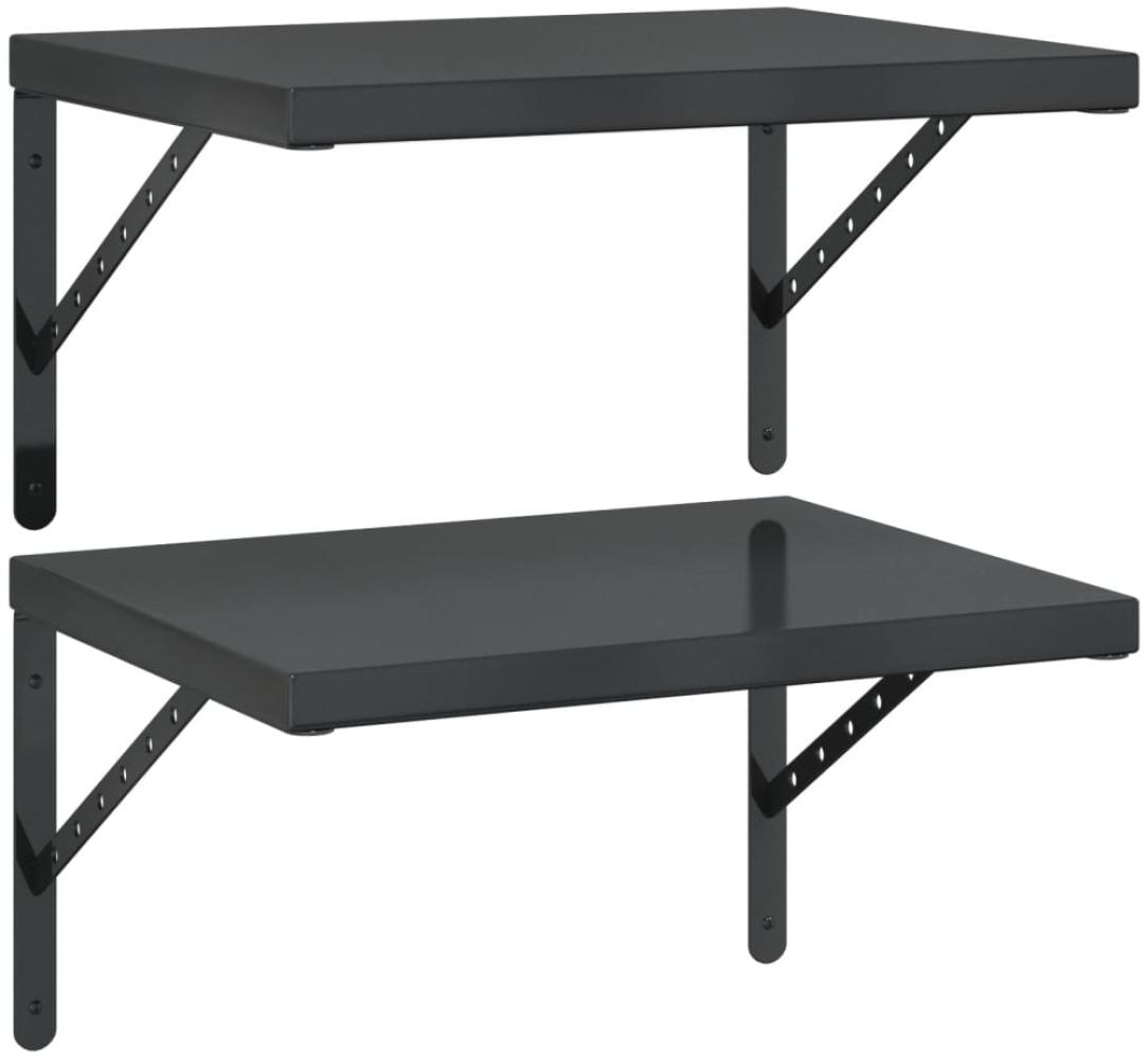 vidaXL Wandregale 2 Stk. 50x40 cm Schwarz Edelstahl 3214517 Bild 1
