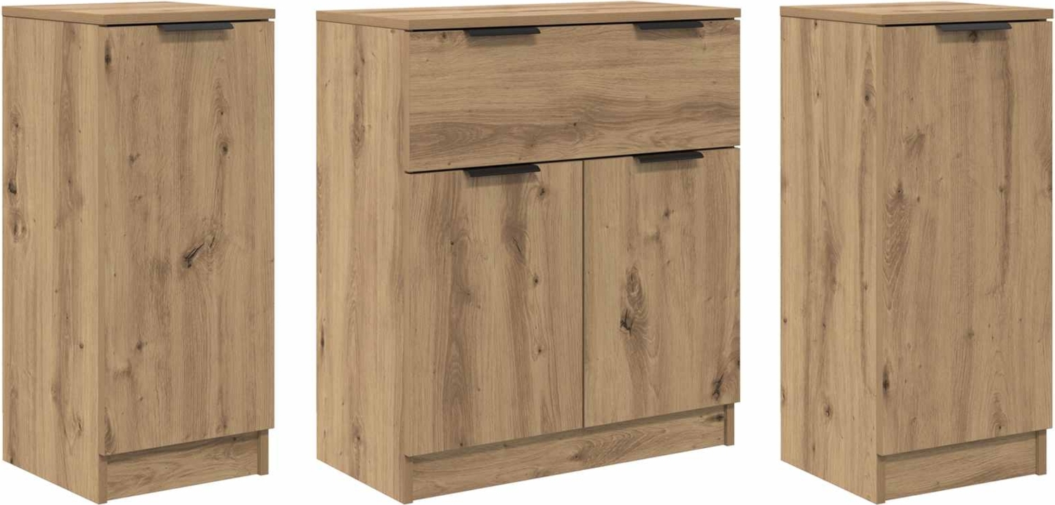 vidaXL Sideboard mit Schubladen 3 pcs Artisan-Eiche Holzwerkstoff 3415938 Bild 1