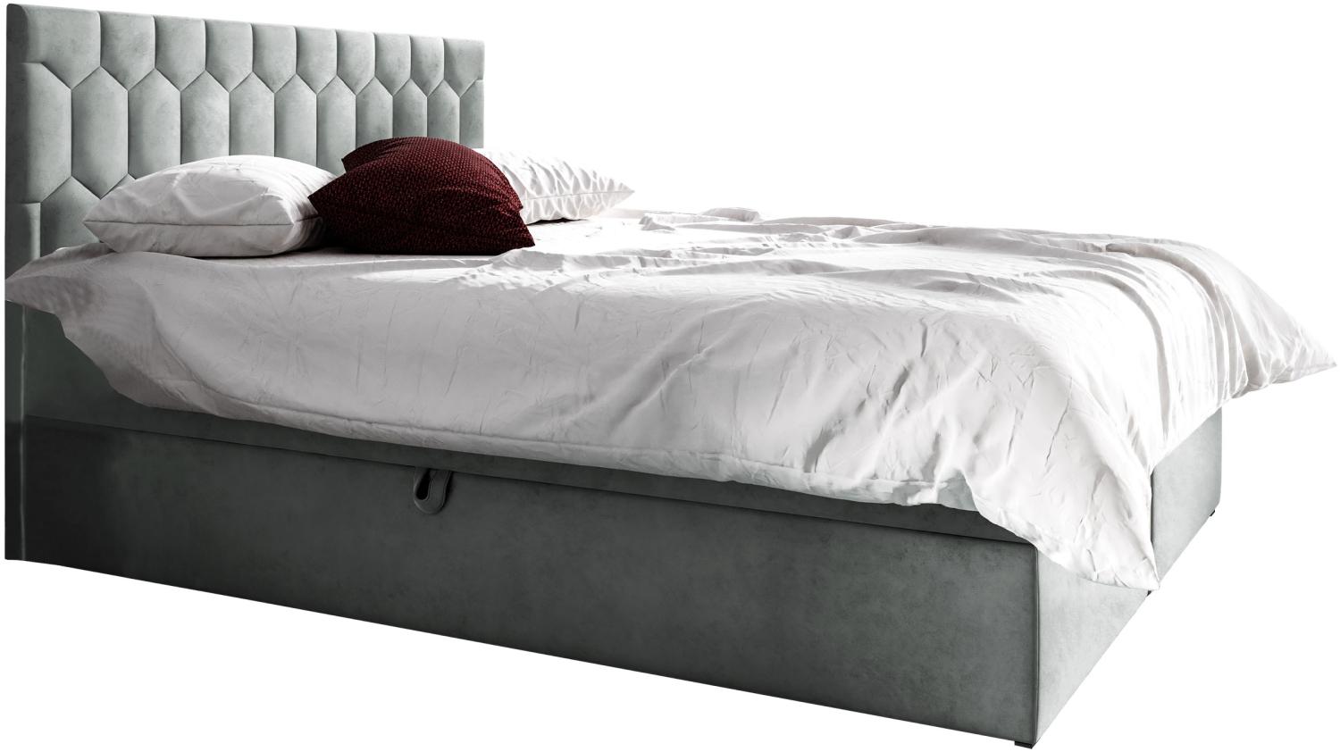 Boxspringbett 'Paremo M24', grau, 160 x 200 cm Bild 1