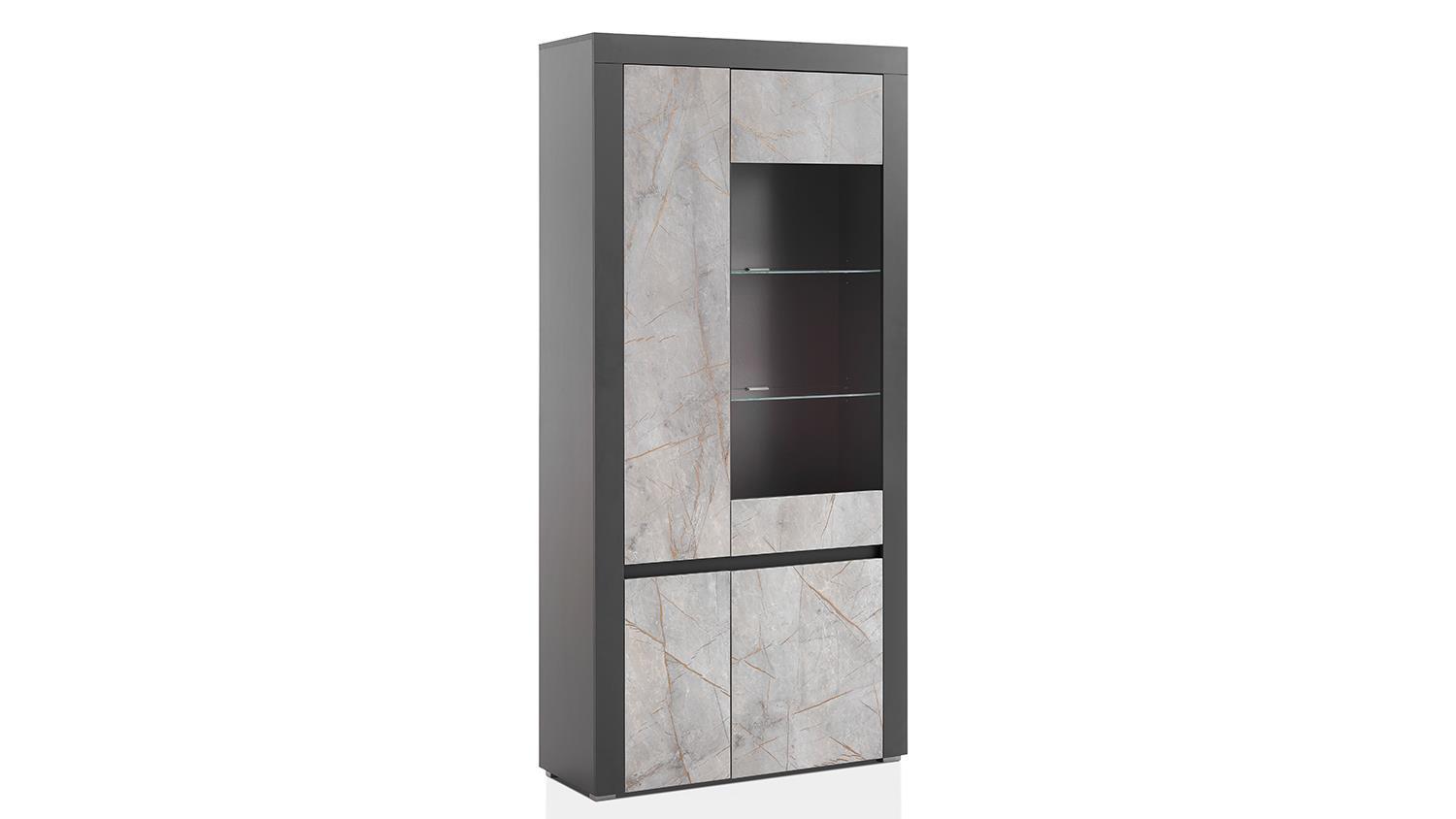 Große Vitrine Stone - Anthrazit Marmor Grau Bild 1