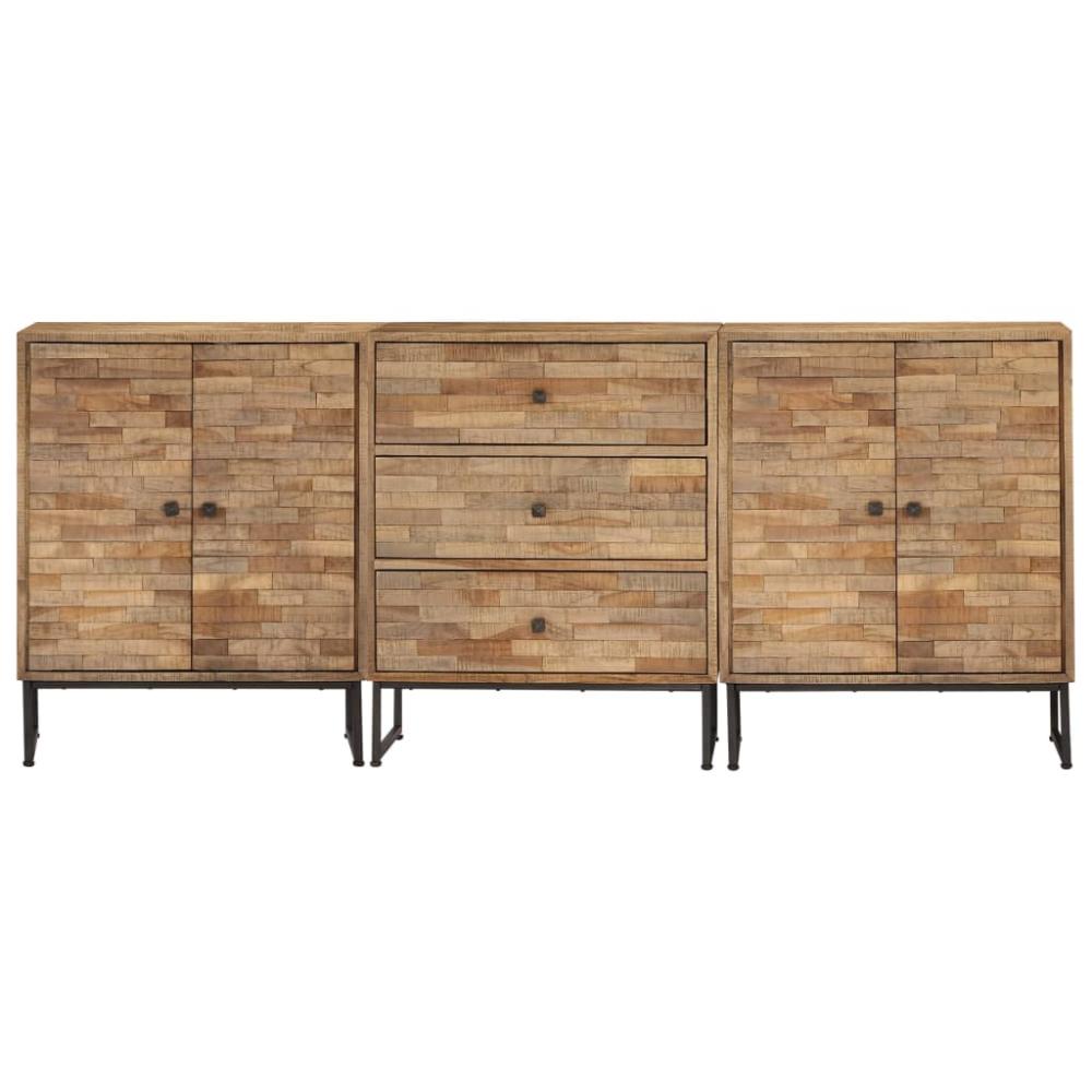 vidaXL Sideboard-Set 3-tlg. Recyceltes Teakholz Bild 1