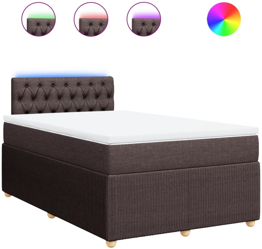 vidaXL Boxspringbett mit Matratze Dunkelbraun 120x190 cm Stoff 3289705 Bild 1