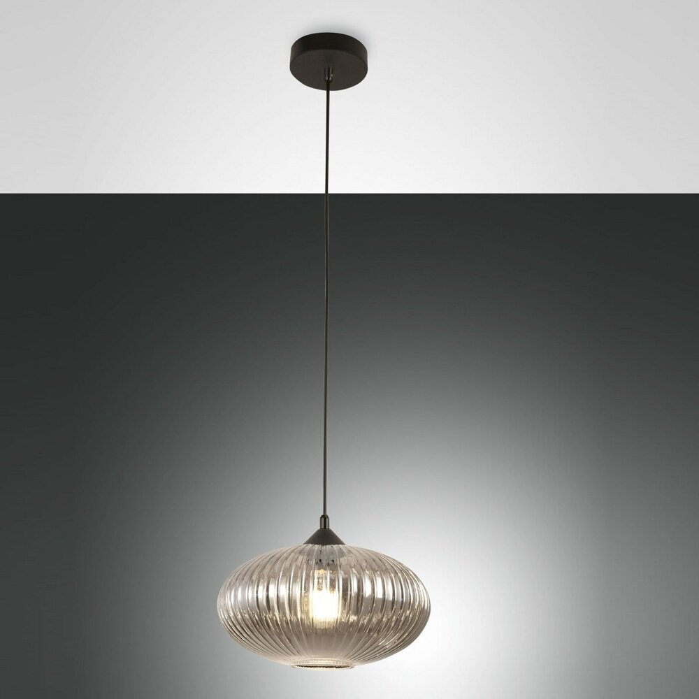 Fabas Luce 3583-40-126 Pendelleuchte Fiordaliso grau schwarz E27 Bild 1