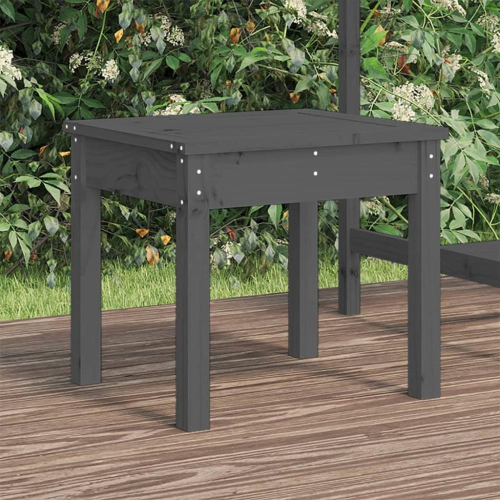 vidaXL Gartenbank Grau 50x44x45 cm Massivholz Kiefer 823992 Bild 1