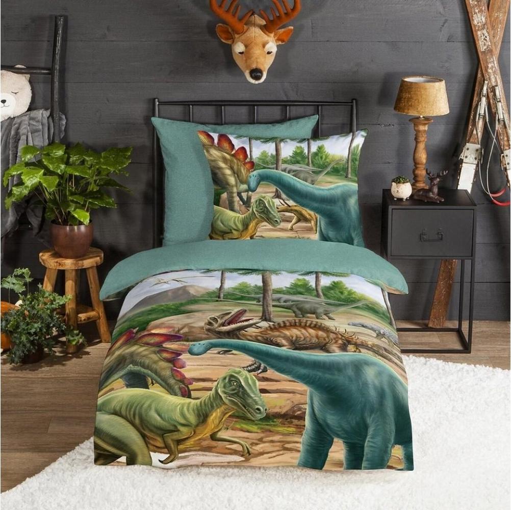 TRAUMSCHLAF Bettwäsche Dinos, Flanell, 2 teilig, besonders weich und warm Bild 1