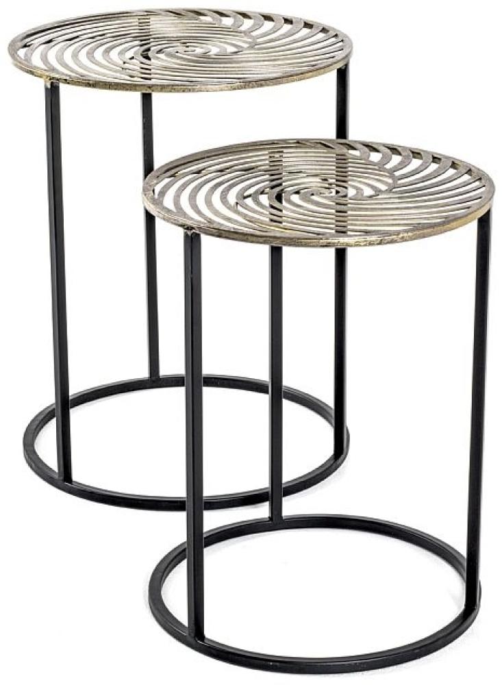 Beistelltisch Tisch Metall schwarz-antik bronze 2er Set Bild 1