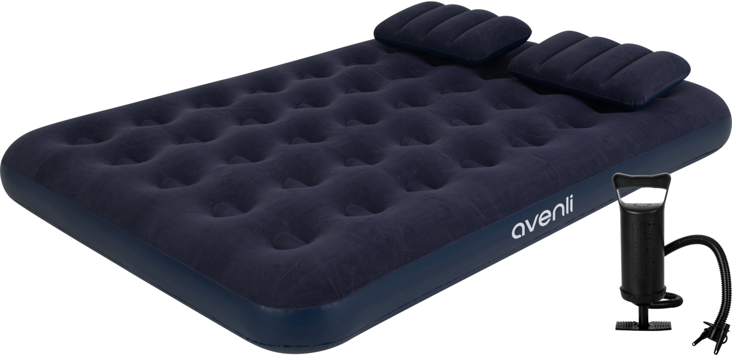 Avenli aufblasbares Luftbett / Campingmatratze Set 191 x 137 x 22 cm, inklusive Kissen &Luftpumpe Bild 1