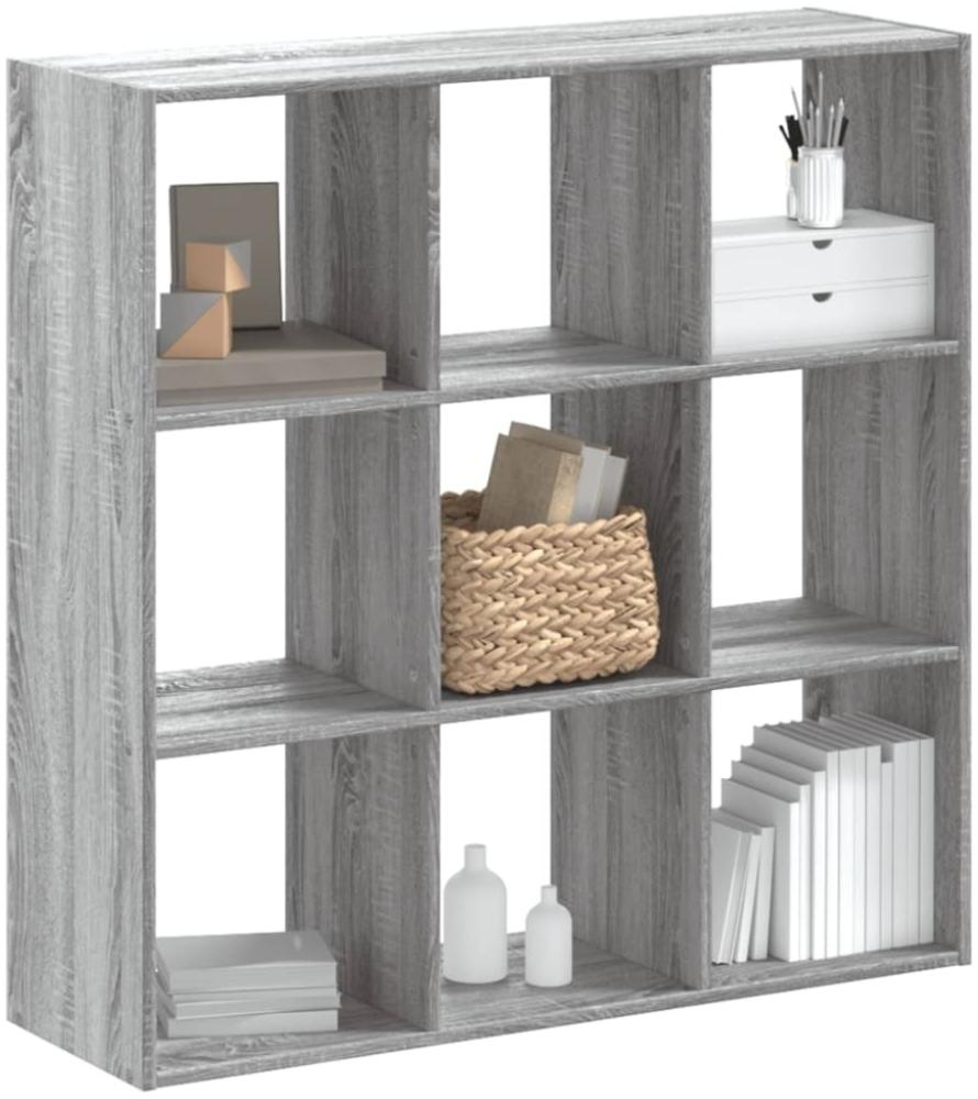 vidaXL Bücherregal Grau Sonoma 102x32x102 cm Holzwerkstoff 852821 Bild 1