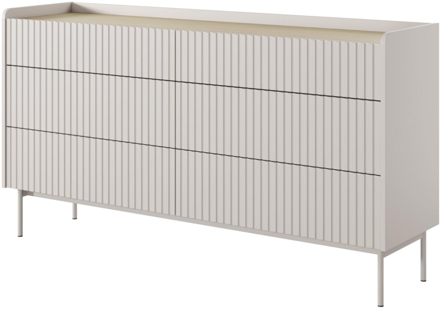 Selsey Liwelo - Kommode mit 6 Schubladen, Greige, 153 cm Bild 1