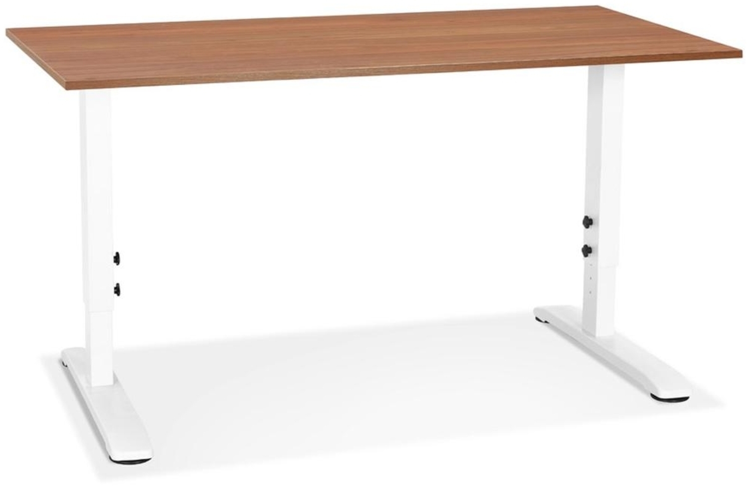 Kadima Design Schreibtisch höhenverstellbar | 140x70 cm | Holz Ergonomisch Modern | Computertisch Braun-Weiß Bild 1