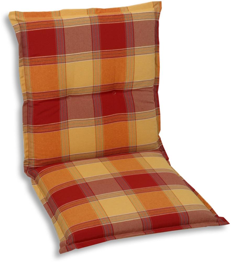 GO-DE Niederlehner-Auflage Classic 100 x 50 x 7 cm, rot kariert Bild 1