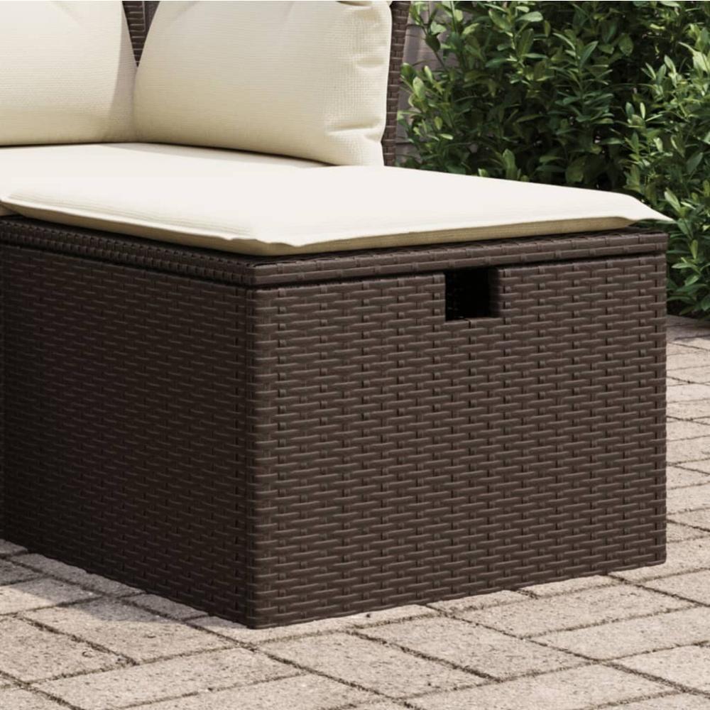 vidaXL Gartenhocker mit Kissen Braun 55x55x37 cm Poly Rattan 366205 Bild 1