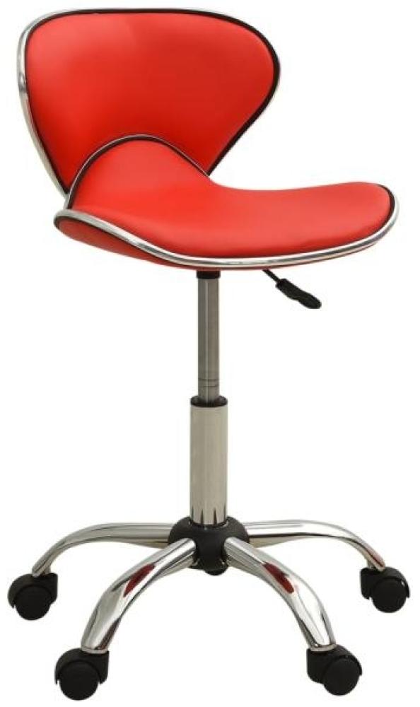 vidaXL Friseur Rollhocker Rot Kunstleder [323675] Bild 1