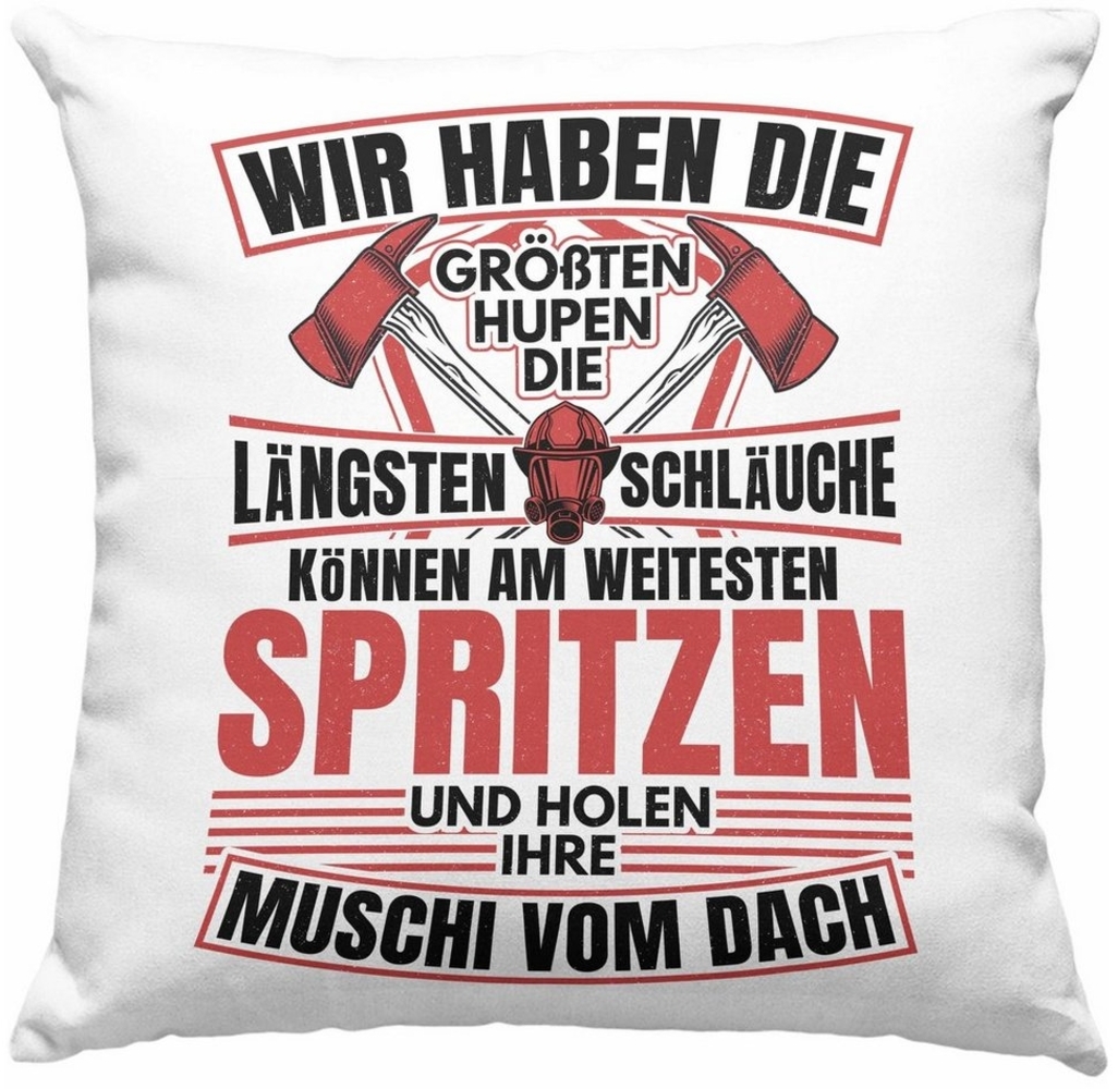 Trendation Dekokissen Trendation - Feuerwehr Spruch Geschenk Kissen Feuerwehrmann Geschenkid Bild 1