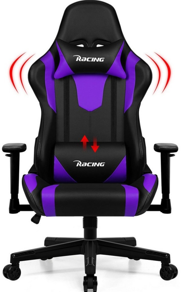 Adormii Gaming-Stuhl Gaming Stuhl ergonomisch Gaming Chair Bürostuhl verstellbare (Gaming Stuhl mit verstellbaren Lendenkissen, Armlehne und Kopfstütze, Gamer Stuhl Bequeme Sitzkissen), gepolsterter Gaming-Stuhl, bis 150 kg Belastbarkeit, mit Wippfunktion Bild 1
