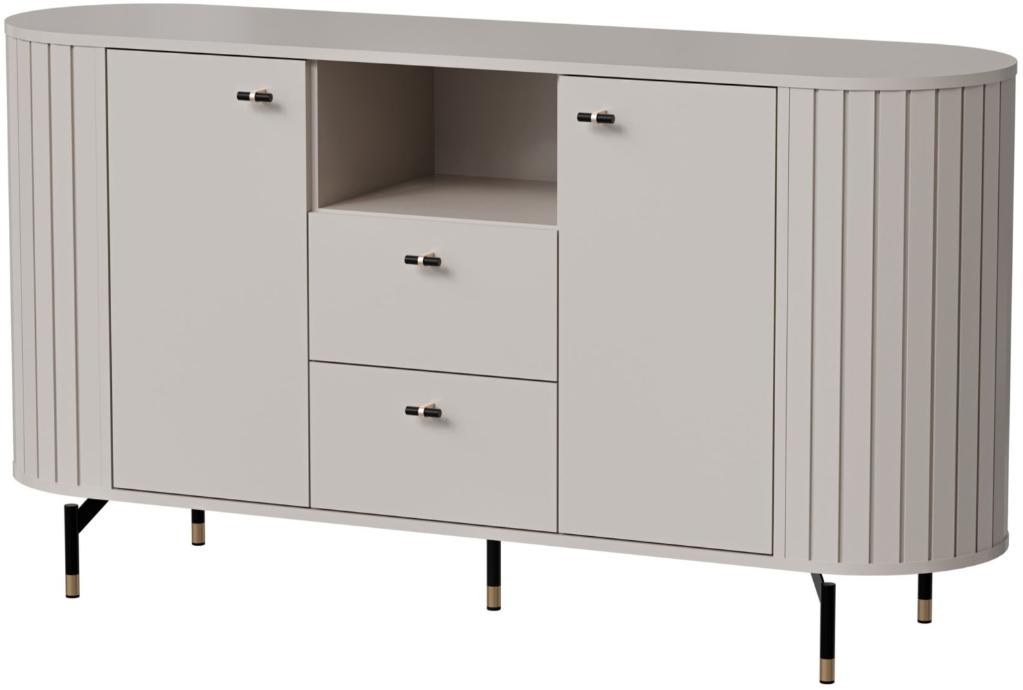 Selsey 'Zante' Sideboard 2-türig mit 2 Schubladen, graubeige, ca. 81 x 150 x 40 cm Bild 1