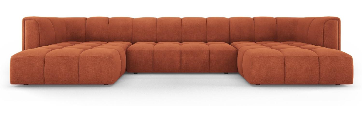 Micadoni Panorama Sofa Serena 5-Sitzer Strukturierter Stoff, Orange Bild 1