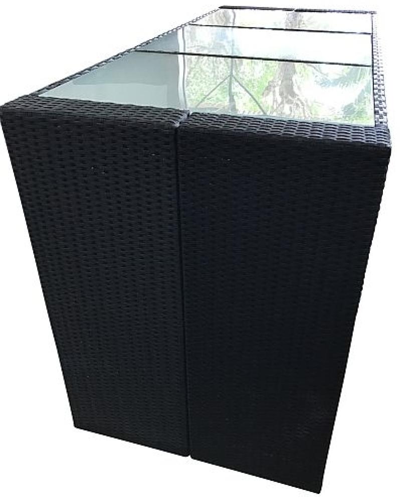 Bartisch Davos Polyrattan schwarz Tischplatte Glas Bild 1