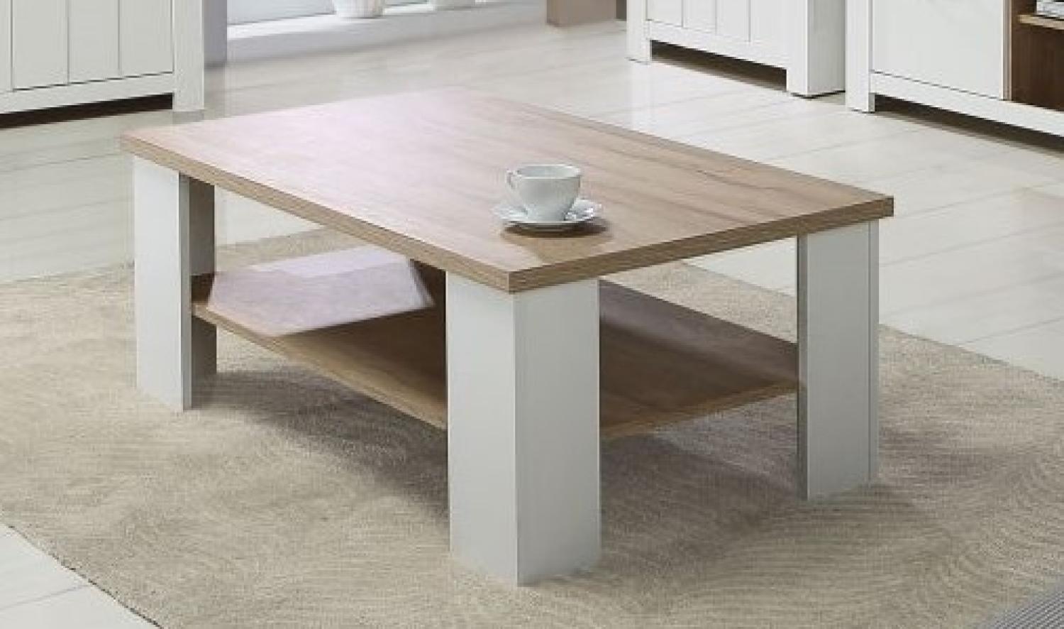 Couchtisch >Chelles< in Weiß matt - 107x42,8x67cm (BxHxT) Bild 1