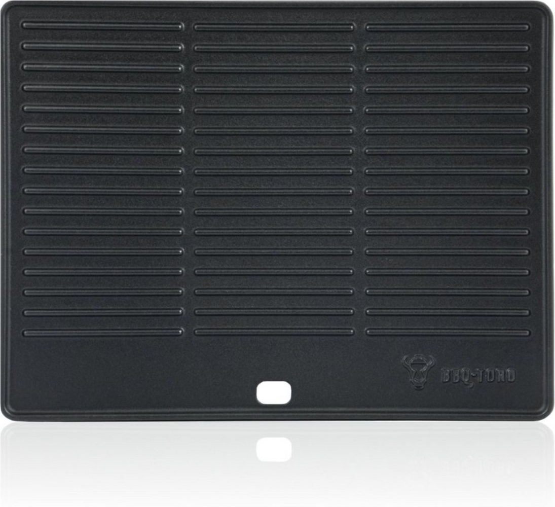 BBQ-Toro Grillplatte Gusseisen Grillplatte 41,5 x 27,5 cm, Wendeplatte, preseasoned, beidseitig verwendbar Bild 1
