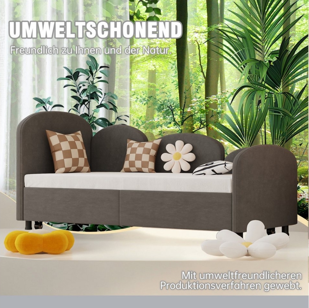 KLAM HOME Schlafsofa modernes Twin Size Daybed mit Storage Drawers Velvet gepolstert Daybed, für Wohnzimmer, Kinderzimmer, Schlafzimmer, Schlafzimmer Wohnzimmer Modern Sofa Bed Daybed Frame Bild 1