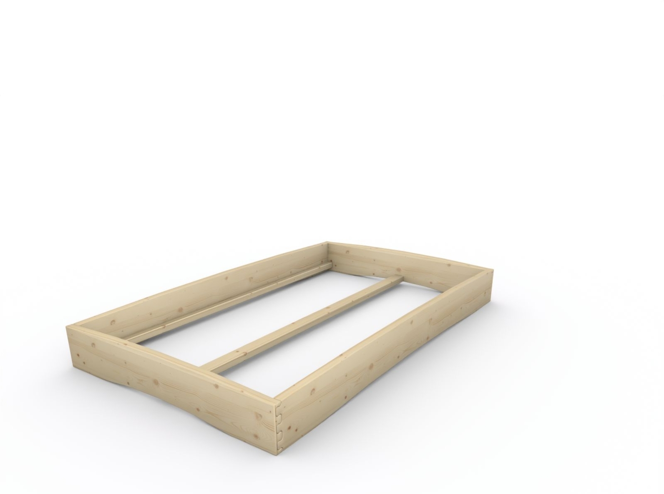 Holzbett (Fichte) "Rosi" 120 x 200 cm 20 cm ohne Kopfteil Massivholzbett Bett Bild 1