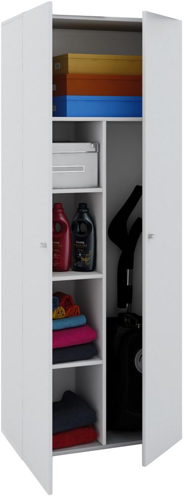 Mehrzweckschrank Kleiderschrank Hochschrank Garderobe Flur Schrank Regal weiß Bild 1