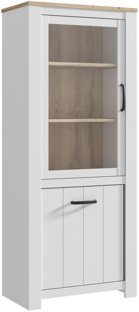 Vitrine >Chelles< in Weiß matt - 77x185,3x42,2cm (BxHxT) Bild 1