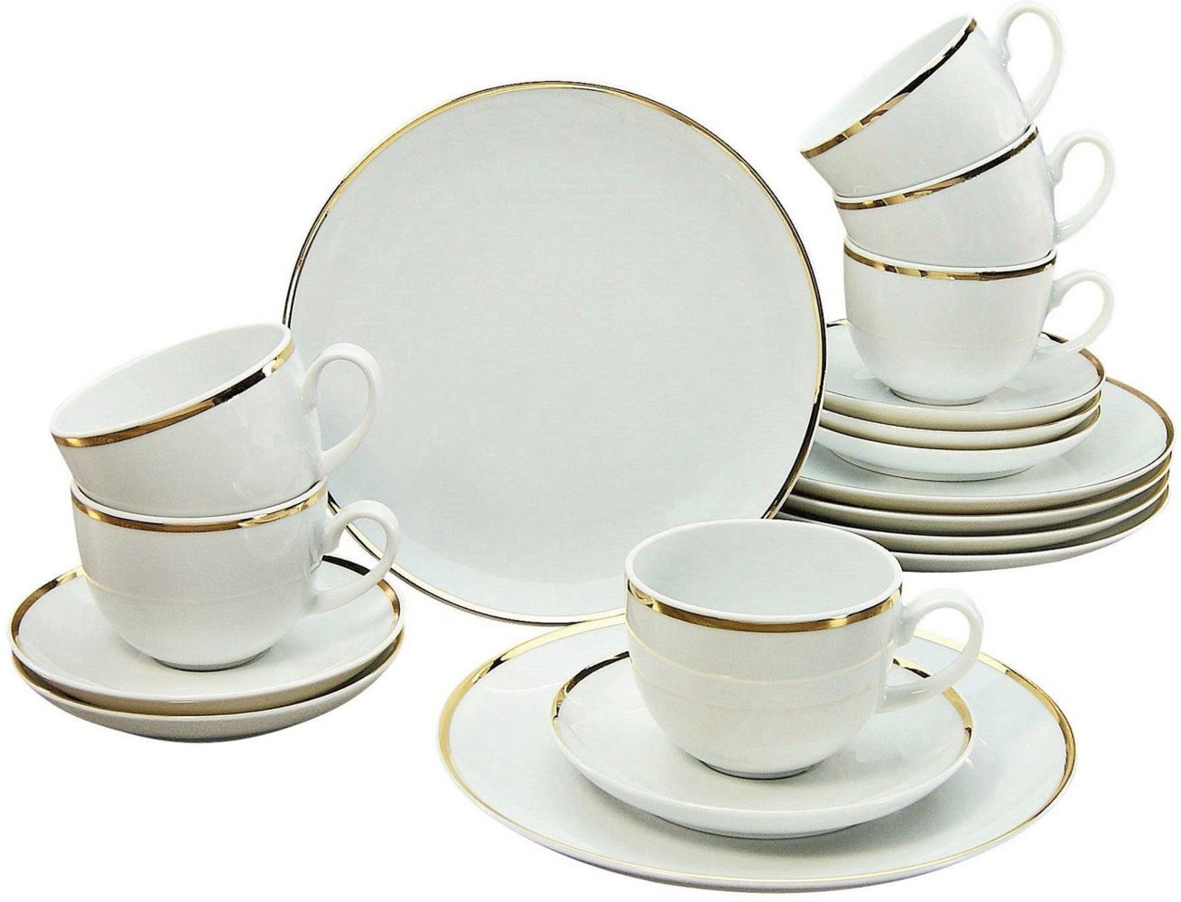 Guido Maria Kretschmer Home&Living Kaffeeservice GMK Geschirr-Set Godi (18-tlg), 6 Personen, Porzellan, Service, handbemalter Rand, 18 Teile, für 6 Personen Bild 1