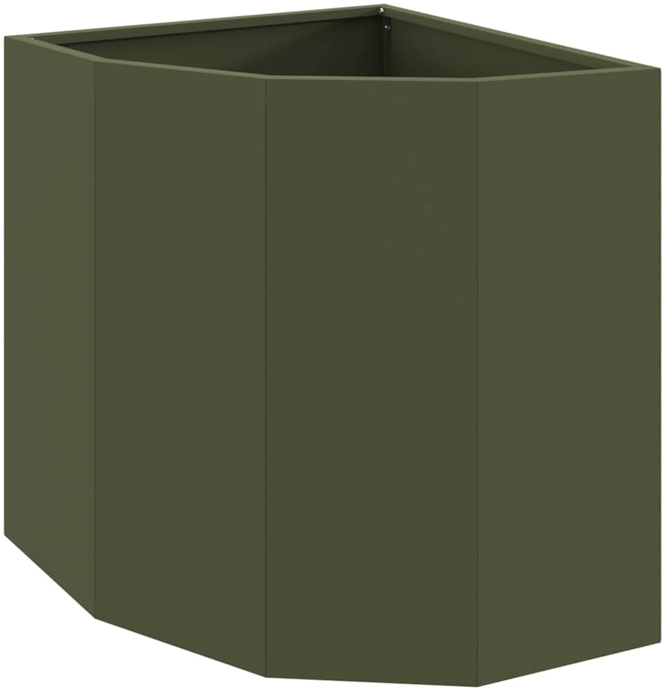 vidaXL Eckpflanzer Olivgrün 45 x 45 x 50 cm Stahl 883671 Bild 1