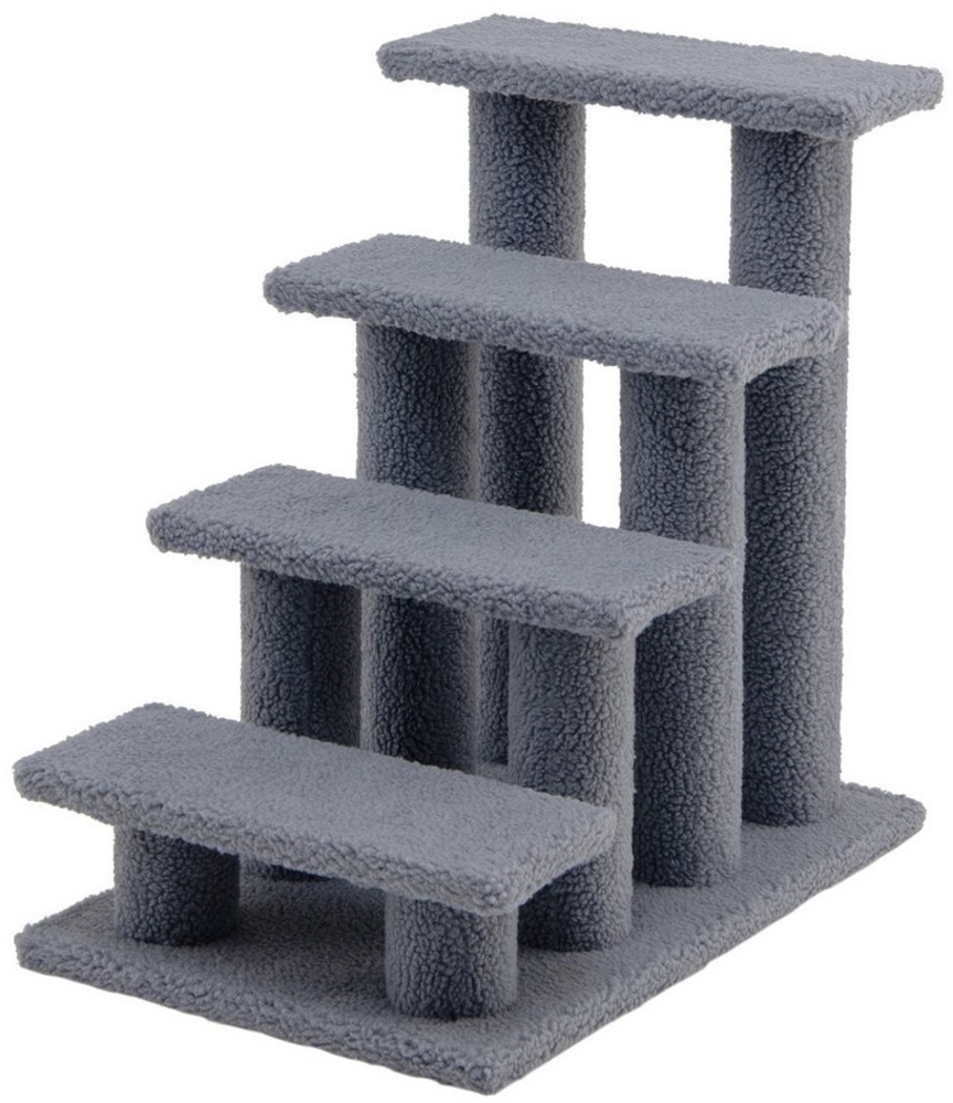 COSTWAY Kratzbaum Tiertreppe, aus Lammkaschmir, bis 25 kg, 61 x 41 x 60 cm Bild 1