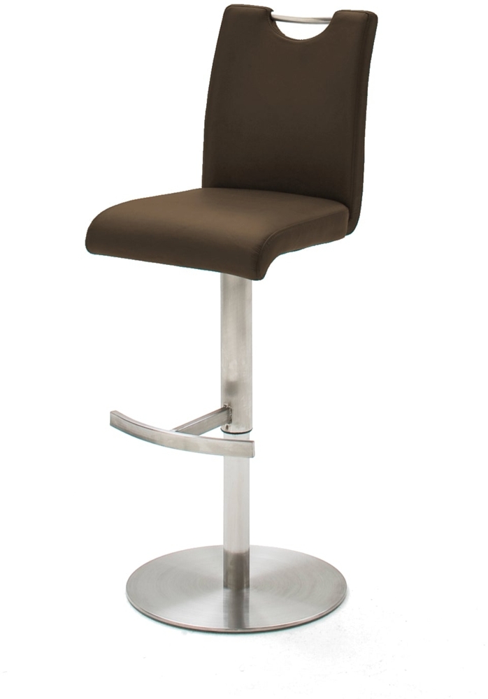 Barstuhl Alesi - Braun / Edelstahl Bild 1