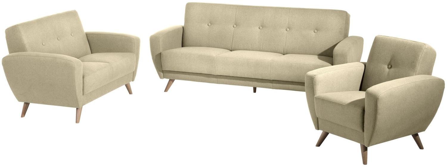 Sofa 2-Sitzer Karen Bezug Samtvelours (mit Clean-Abo Ausrüstung) Buche natur / beige 21840 Bild 1