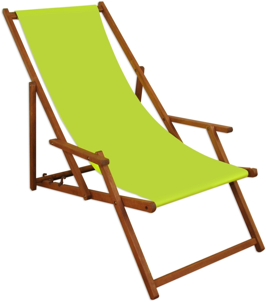 Sonnenliege Liegestuhl pistazie Gartenliege Holz Deckchair Strandstuhl Buche Gartenmöbel 10-306 Bild 1