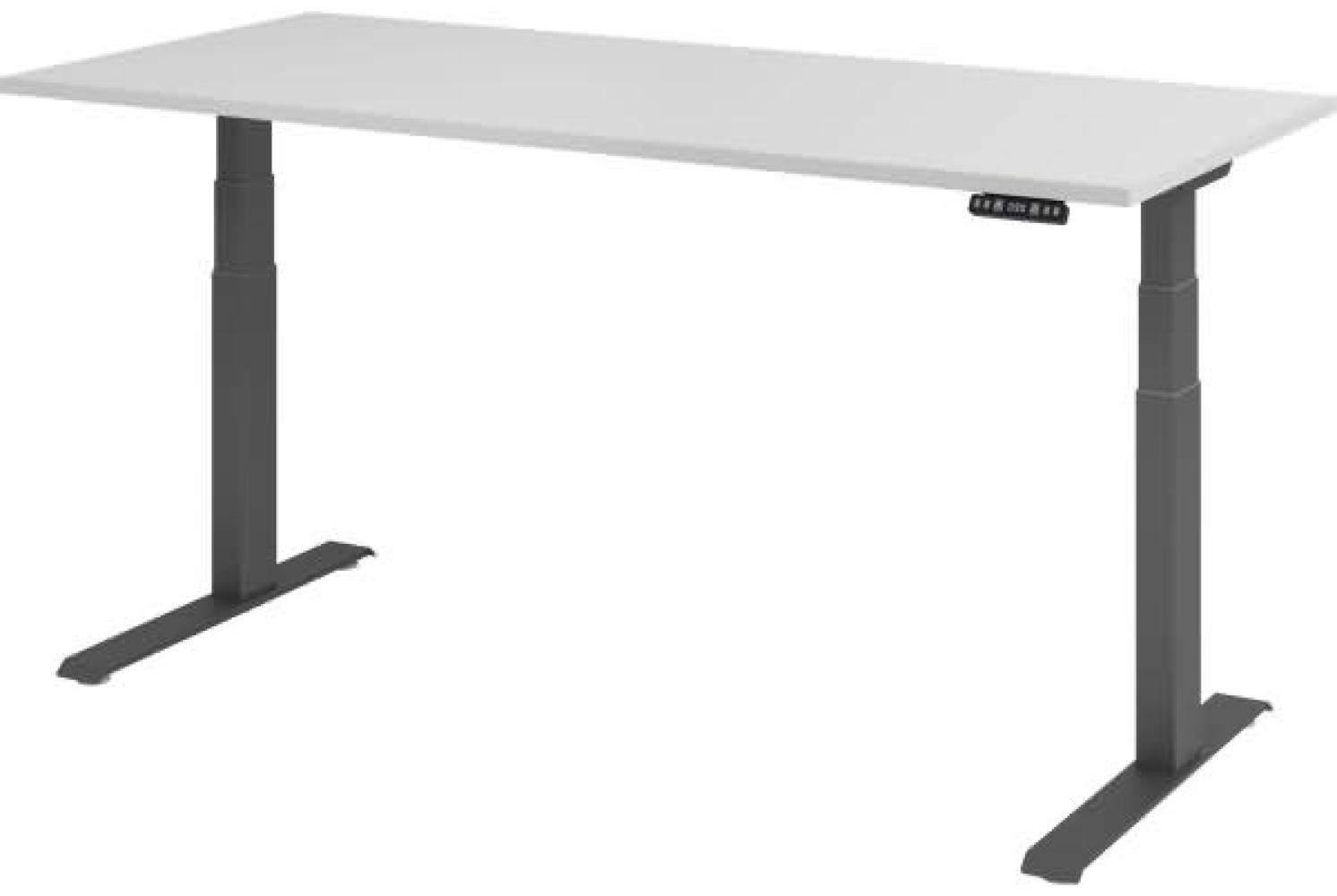 Sitz-Steh-Schreibtisch elektrisch 180x80 cm Grau/Silber Bild 1